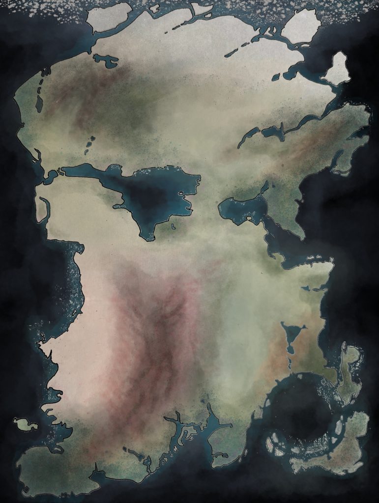 Basic Geographic Map of the Vega Continent on Rearth